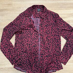 Evereve Red and Black Button Down Shirt